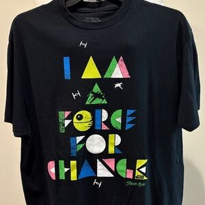 Star Wars Steve Aoki  I Am A Force for Change Black Graphi Tee Shirt Size Large
